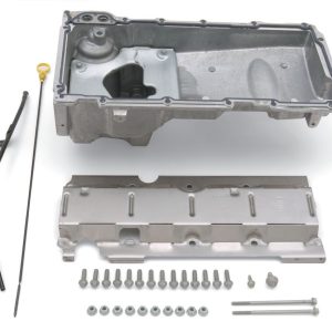 GM Perf Part Oil Pan, Muscle Car Oil Pan, For Use with Ls Engine Swaps Into 1955 to 1995 GM Front Engine Vehicles, 5 Quart, Rear Wet Sump – 19212593