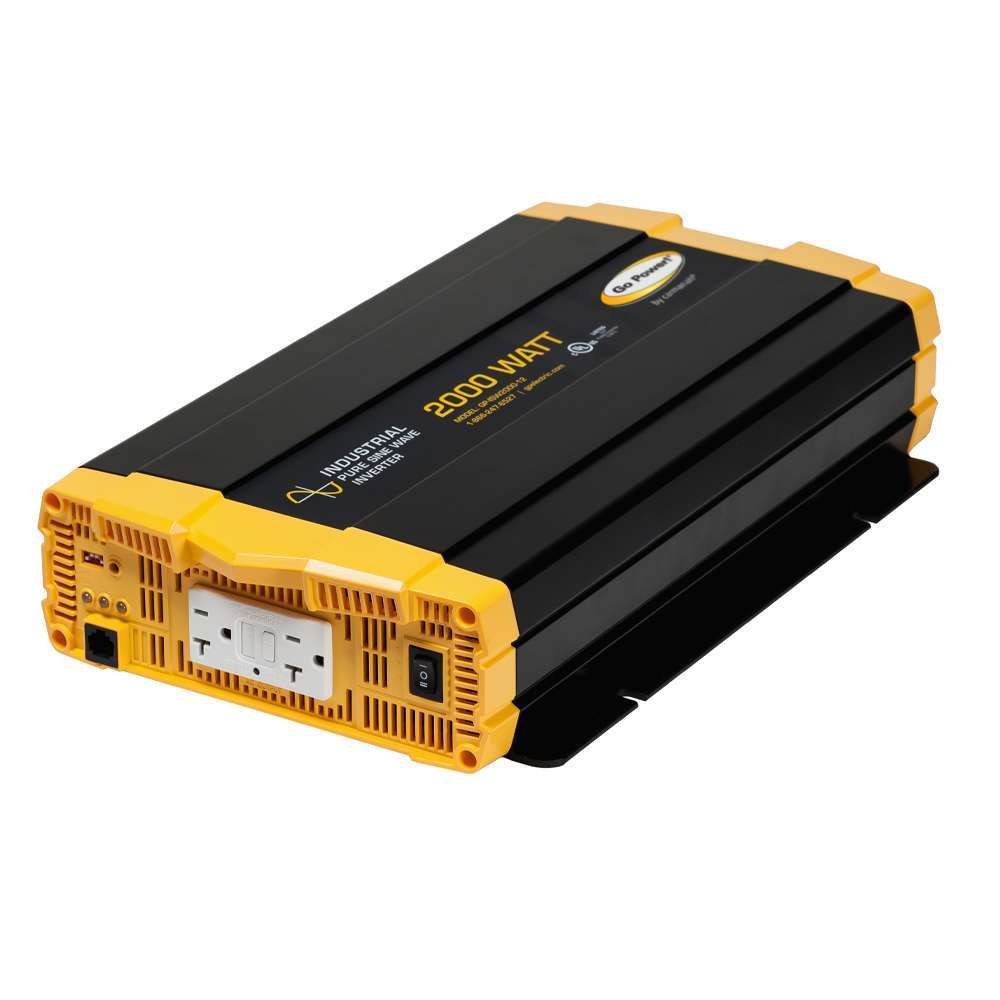 Go Power Power Inverter, Inverts 10.5 to 16.5 Volt DC to 100 to 120 Volt AC, Pure Sine Wave Inverter – GP-ISW2000-12