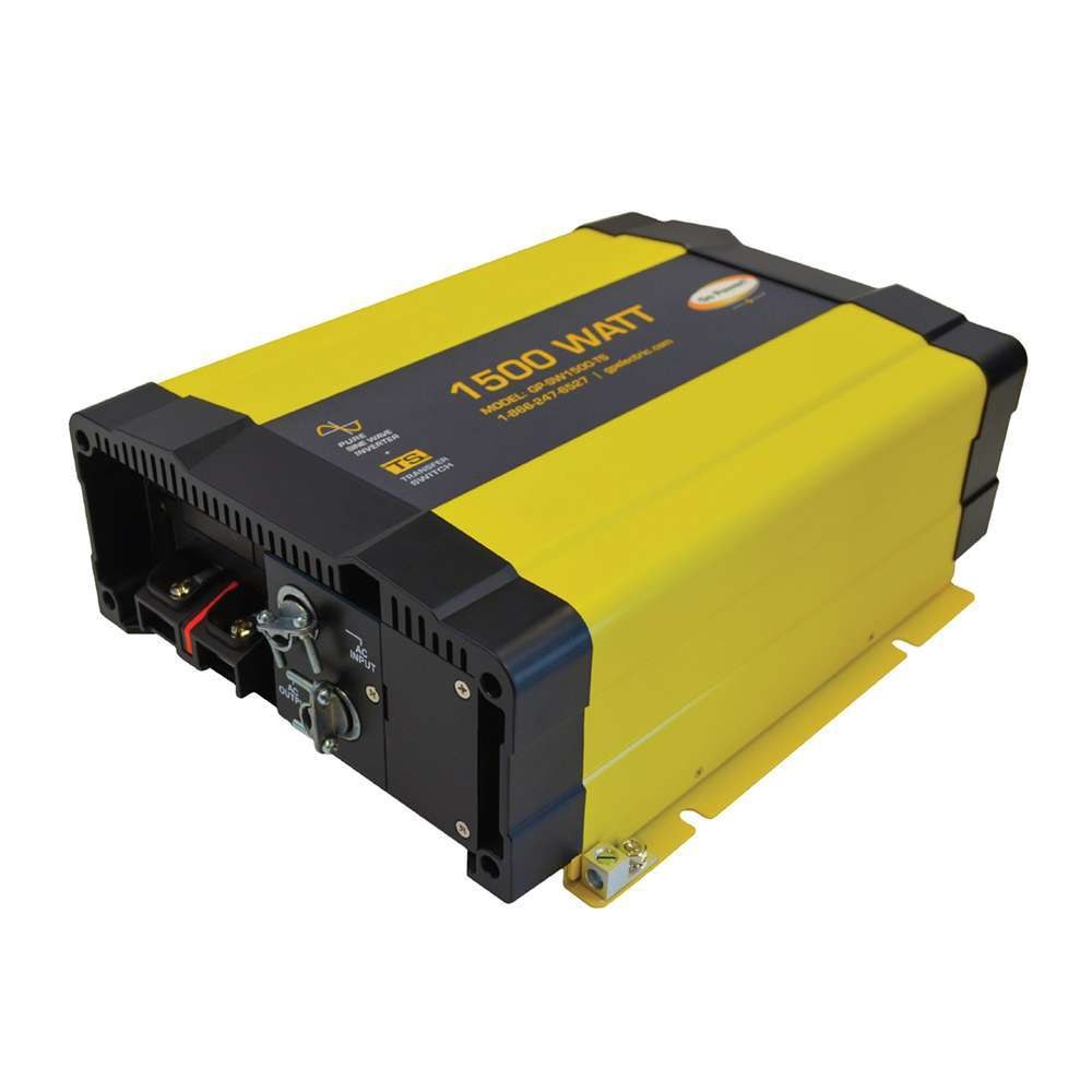Go Power Power Inverter, Sine Wave Inverter, 12 Volt, 1500 Watts Output/ 2000 Watts Surge, 85 to 92 Percent Efficiency, Two Gfic Outlet – GP-SW1500-TS