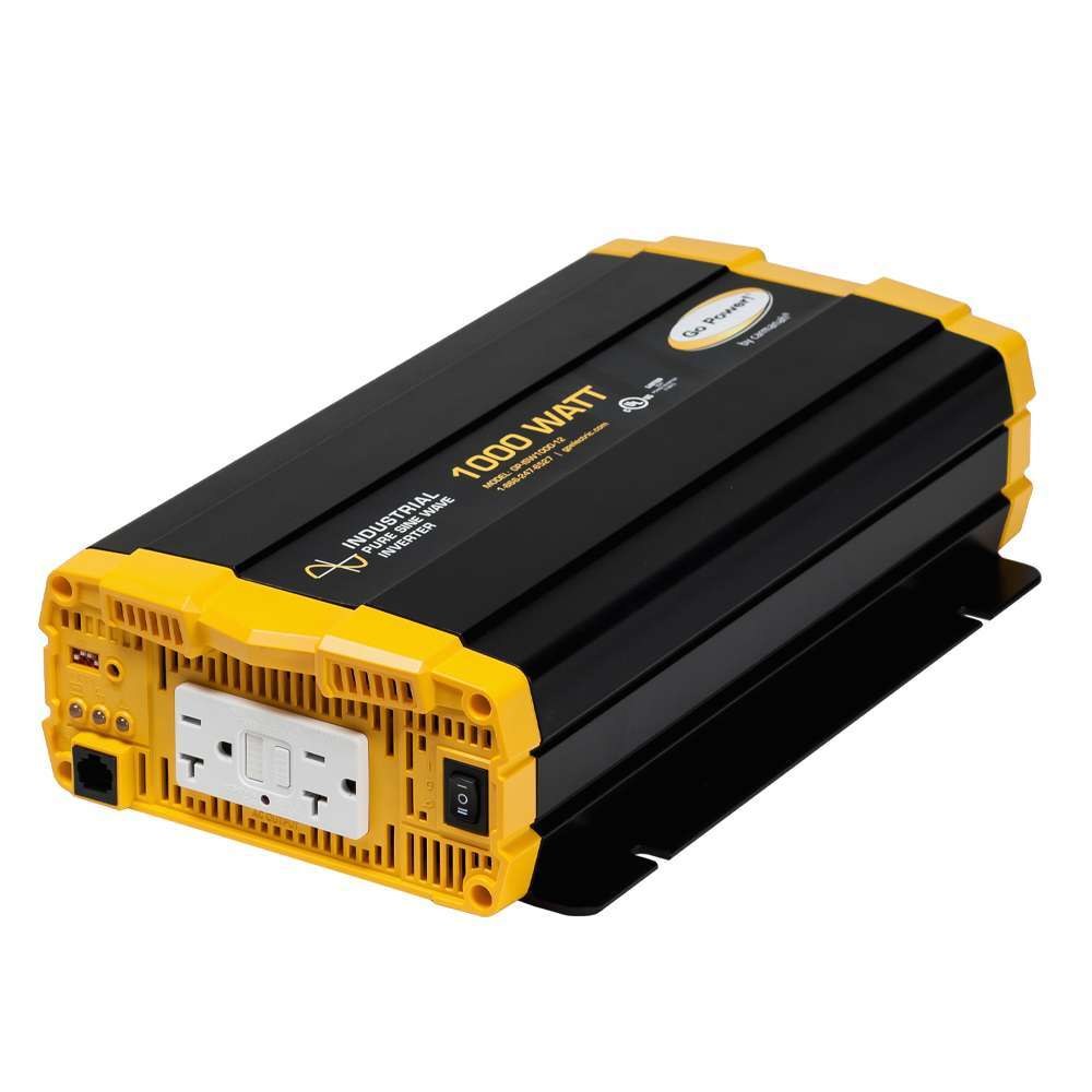 Go Power Power Inverter, Inverts 10.5 to 16.5 Volt DC to 100 to 120 Volt AC, Pure Sine Wave Inverter – GP-ISW1000-12