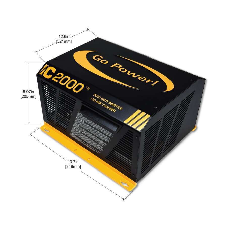 Go Power Power Inverter, Ic 2000 ™, 3-IN-1 Sine Wave Inverter, Inverts 12 Volt DC to 120 Volt AC – GP-IC-2000-12-PKG