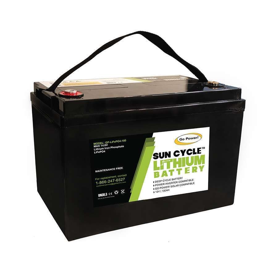 Go Power Battery, Solar Battery, Replacement for Group 31 Lead Acid or AGM Batteries, 12.8 Volts – GP-LIFEPO4-100