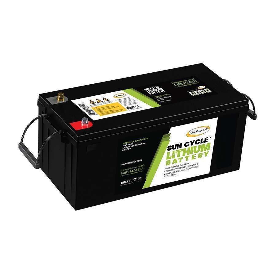 Go Power Battery, Solar Battery, Replacement for Group 31 Lead Acid or AGM Batteries, 12.8 Volts – GP-LIFEPO4-250