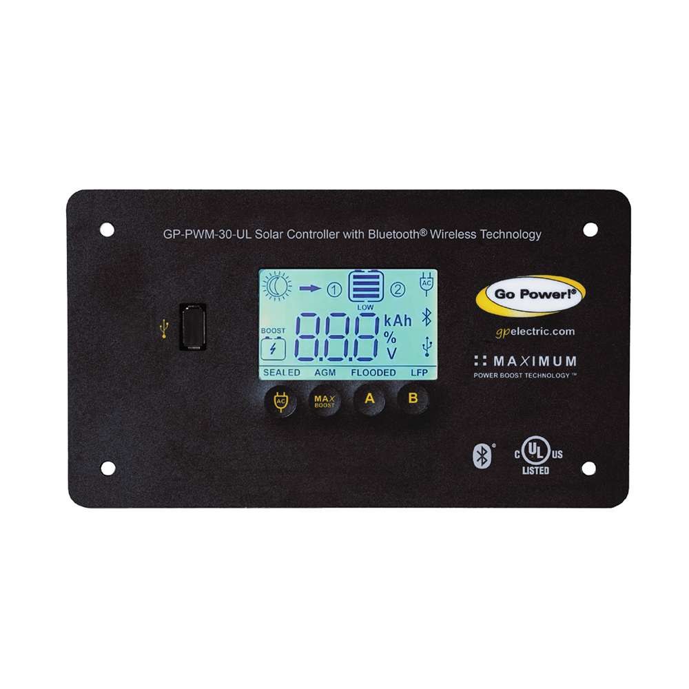 Go Power Battery Charger Controller, For Use with Solar 12 Volt Battery Chargers, 30 Amp, 6 to 15.5 Volt Operating Range – GP-PWM-30-UL