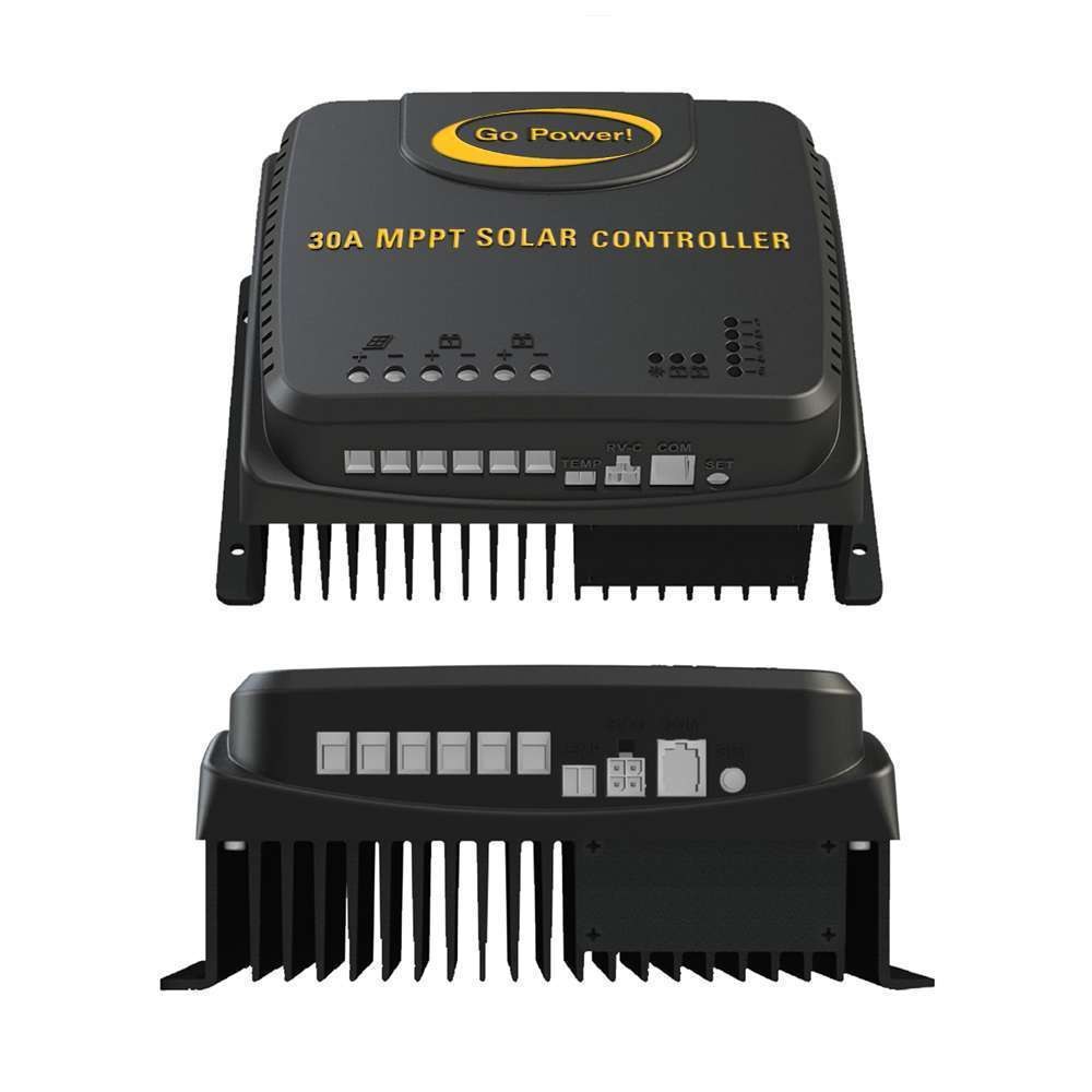 Go Power Battery Charger Controller, Use with All Battery Types (lead Acid/ LiFePO4), Analog Solar Controller, LED Fault Indicators – GP-RVC-30-MPPT