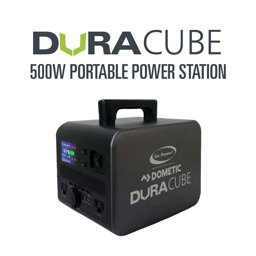 Go Power Power Bank, 500 Watt Output, 12-30 Volt/ 8 Amp/ 120 Watt Max Wall/ Solar Charging – GP-DURACUBE-500