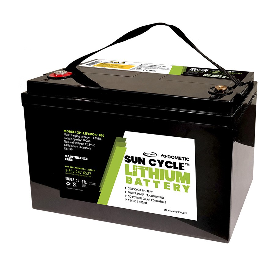 Go Power Battery, Sun Cycle ™, Solar Battery, Replacement for Group 31 Lead Acid or AGM Batteries, 12.8 Volts – GP-LIFEP04-100