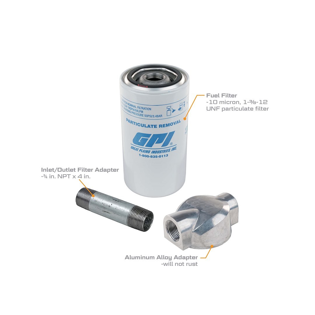 Gpi Fuel Filter, Particulate, For Fuel Transfer Pumps, Diesel Fuel (biodiesel Blends Up to B20)/ Gasoline (gasohol Up to E15)/ Kerosene – 129500-06