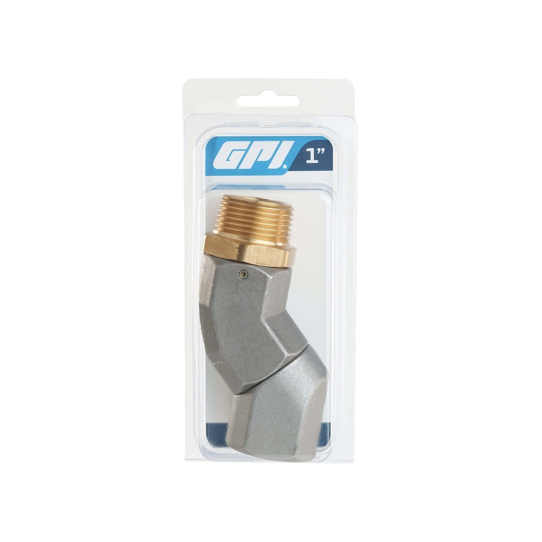 Gpi Liquid Transfer Tank Pump Hose Fitting, Multi Plane 360 Degree Swivel, 1 Inch NPT Hose, Aluminum Alloy – 150400-04