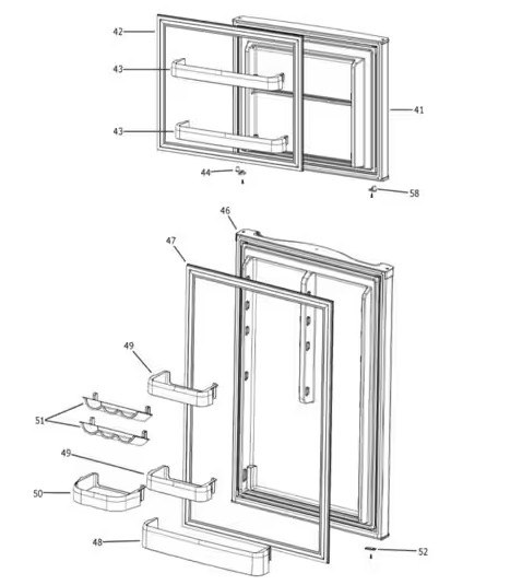 Ge Appliance Refrigerator Door, For GPV10FSNSB Refrigerator, Lower – WR78X32432
