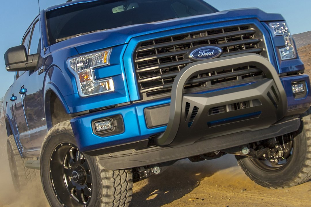 Maxway Int. Bull Bar, Octa Series, Powder Coated, Black, Stainless Steel, Without Light Mounting Tabs, With Skid Plate – 600001