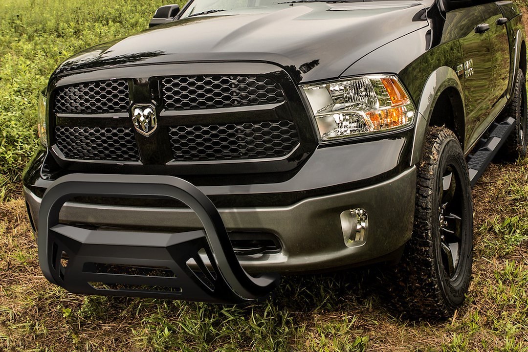 Maxway Int. Bull Bar, Octa Series, Powder Coated, Black, Stainless Steel, Without Light Mounting Tabs, With Skid Plate – 600002