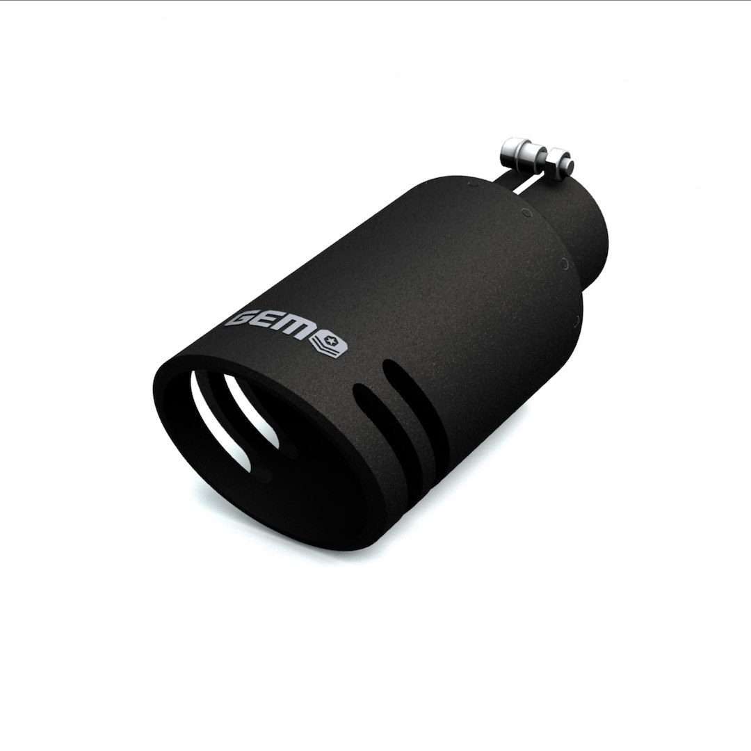 Maxway Int. Exhaust Tail Pipe Tip, 3 Inch Clamp on or Weld on, 5 Inch Outlet, Billet Aluminum with 304 Stainless Inlet, Round, Silencer Cut – B11305