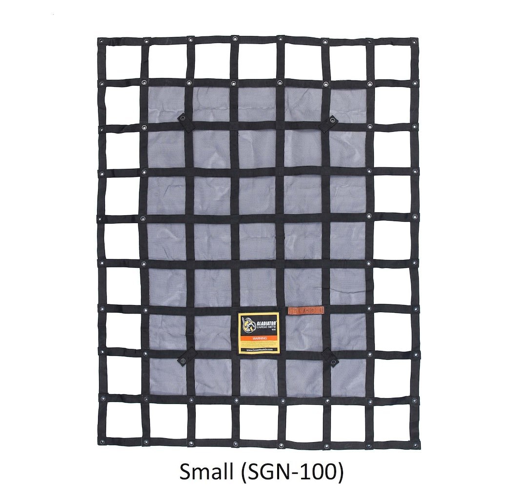 Gladiator Ca Exterior Cargo Net, Mounts to Truck Bed, 4.75 Feet Width X 6 Feet Length, Small, Polypropylene Webbing – SGN-100