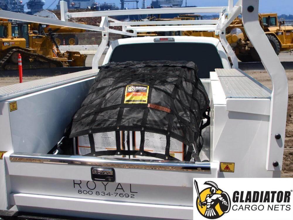 Gladiator Ca Exterior Cargo Net, Mounts to Truck Bed, 10 Feet Width X 12 Feet Length, Extra Large, Polypropylene Webbing – XGN-100