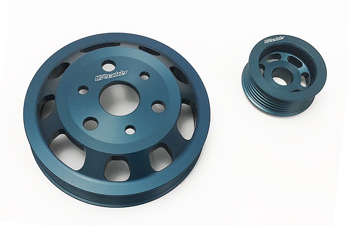 Greddy Perf Pulley Set, For Use with 4U-GSE/ FA20 Engines, Anodized, Blue, With Alternator Pulley/ Water Pump Pulley, With Greedy Logo – 13512112