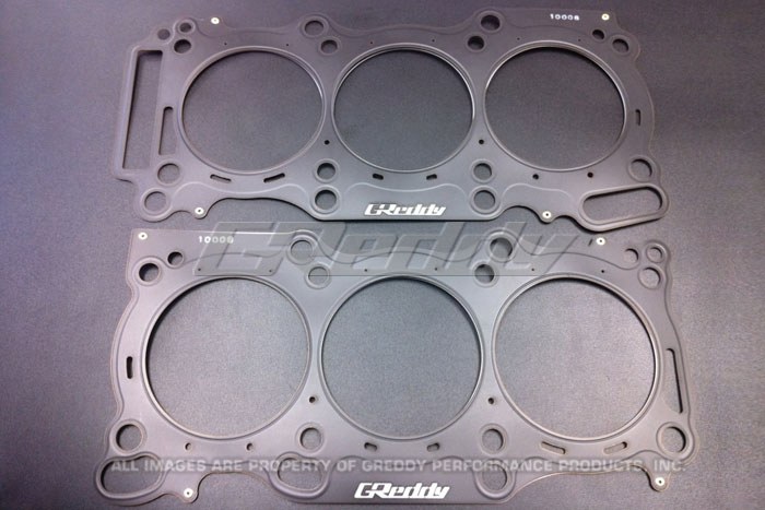 Greddy Perf Cylinder Head Gasket, For Use with OEM Nissan VR38DETT Engines, 96 Millimeter Bore, Metal, 0.8 Millimeter Thick, Set of 2 – 13521400