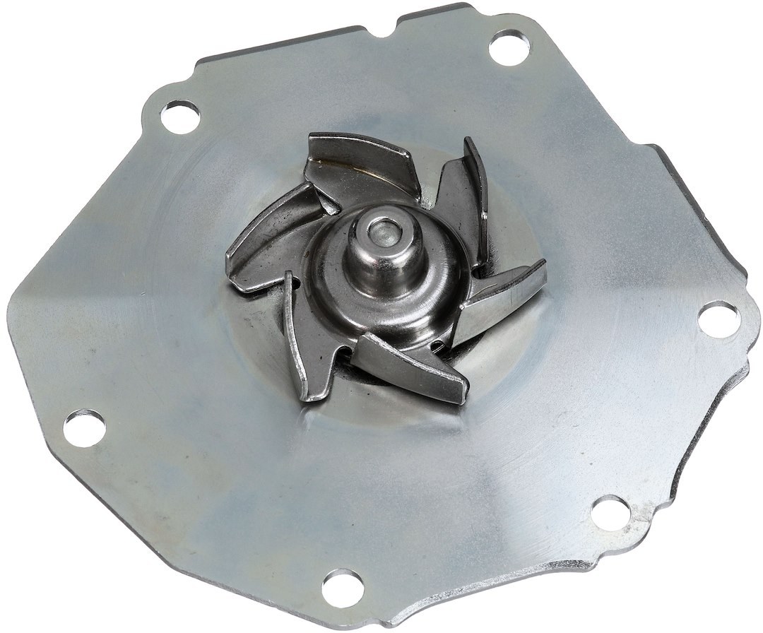 Gates Water Pump, Stamped Steel, Reverse Rotation, With Rubber Gasket/ Plastic Fitting/ 6 Bolts – 41212