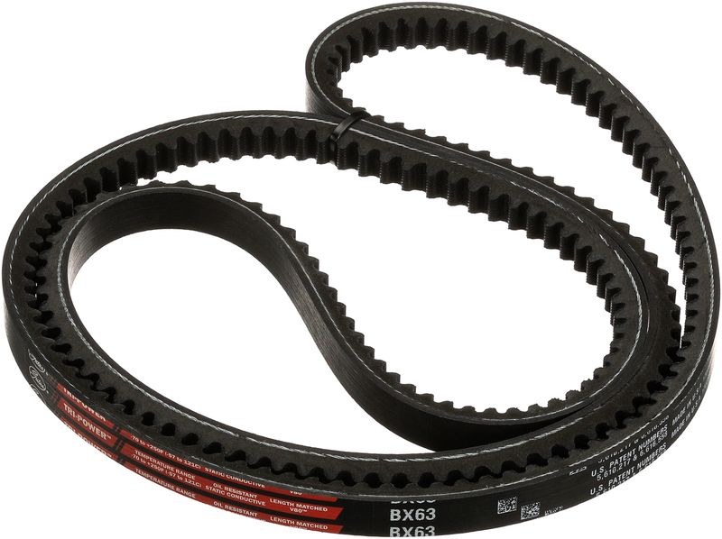 Gates Accessory Drive Belt, Tri Power, V-Belt, 66 Inch Outside Circumference, 0.66 Inch Top Width – BX63