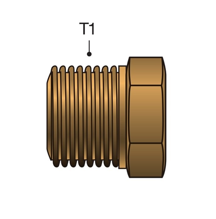 Gates Fitting Plug/ Fitting Cap, 1/4 Inch-14 Male Threaded Plug, Gold, Brass, Single – G60601-0004