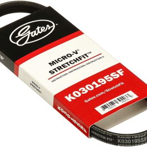 Gates Serpentine Belt, Micro-V ® Stretch Fit ®, 20 Inch Outside Circumference, 3 Rib – K030195SF