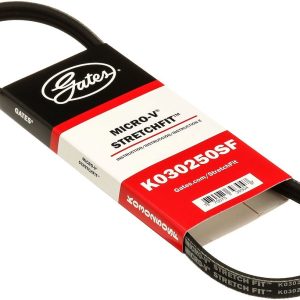 Gates Serpentine Belt, Micro-V ® Stretch Fit ®, 25-5/8 Inch Outside Circumference, 3 Rib – K030250SF