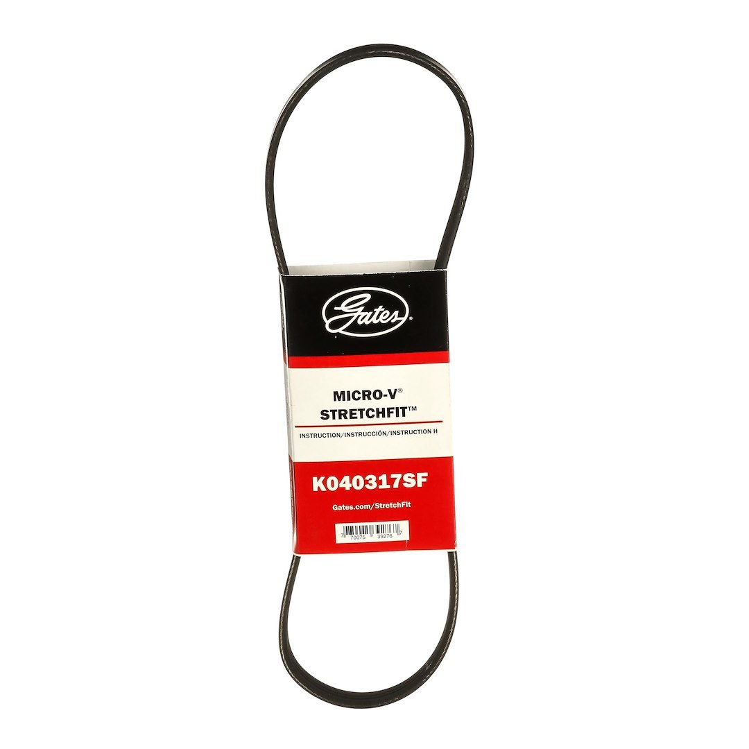 Gates Serpentine Belt, Micro-V ® Stretch Fit ®, 32-1/4 Inch Outside Circumference, 4 Rib – K040317SF
