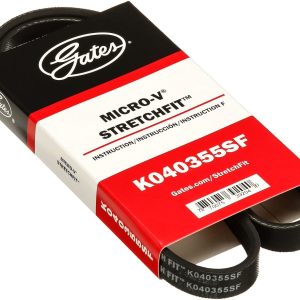 Gates Serpentine Belt, Micro-V ® Stretch Fit ®, 36 Inch Outside Circumference, 4 Rib – K040355SF