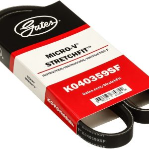 Gates Serpentine Belt, Micro-V ® Stretch Fit ®, 36-1/2 Inch Outside Circumference, 4 Rib – K040359SF