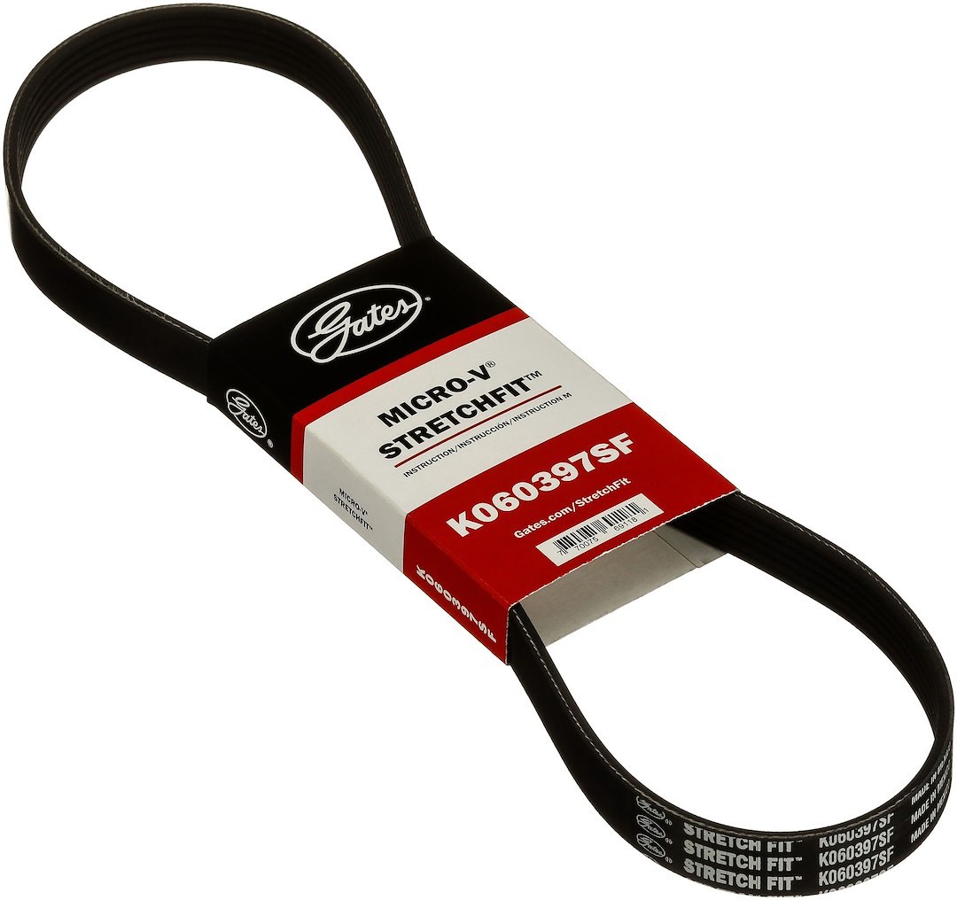 Gates Serpentine Belt, Micro-V ® Stretch Fit ®, 40-3/8 Inch Outside Circumference, 6 Rib – K060397SF
