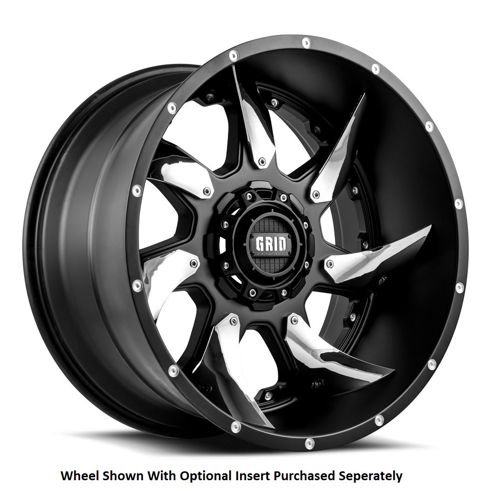 Grid Off-Road Wheel, GD01, 18 Inch Diameter X 9 Inch Width, 5 X 150 Millimeter/ 5 X 5.90 Inch Bolt Pattern – GD0118090550B1510