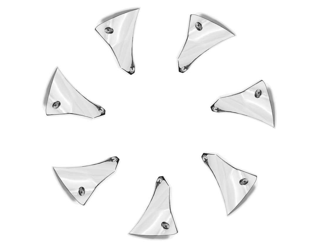 Grid Off-Road Wheel Spoke Insert, Fits GD01 Series 22 X 12 Size Rims, Chrome Plated, Plastic, Set of 7 Equips One Wheel, With Screws – 1221CHINL