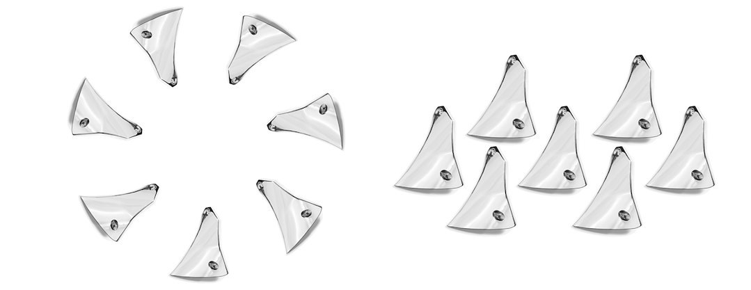 Grid Off-Road Wheel Spoke Insert, Fits GD01 Series 22 X 12 Size Rims, Chrome Plated, Plastic, Set of 7 Equips One Wheel, With Screws – 1221CHINL