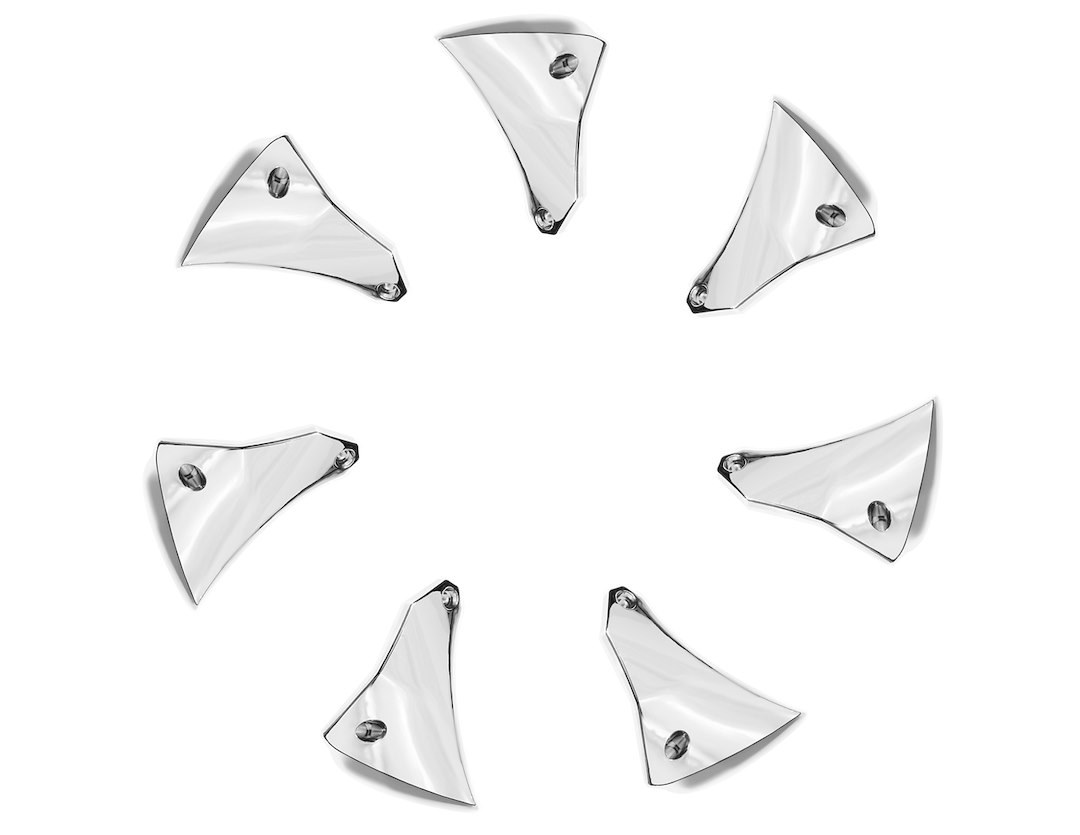 Grid Off-Road Wheel Spoke Insert, Fits GD01 Series 22 X 12 Size Rims, Chrome Plated, Plastic, Set of 7 Equips One Wheel, With Screws – 1221CHINR