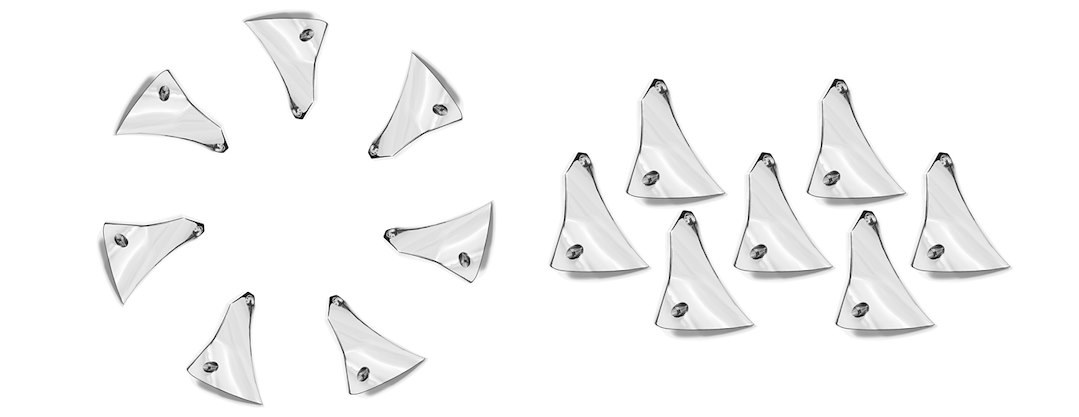 Grid Off-Road Wheel Spoke Insert, Fits GD01 Series 22 X 12 Size Rims, Chrome Plated, Plastic, Set of 7 Equips One Wheel, With Screws – 1221CHINR