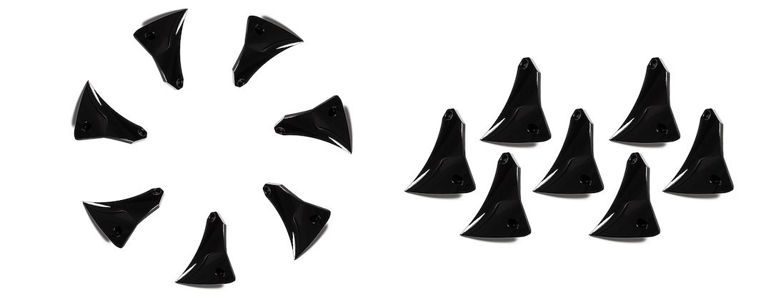 Grid Off-Road Wheel Spoke Insert, Fits GD01 Series 20 X 9 Size Rims, Black, Plastic, Set of 7 Equips One Wheel, With Screws – 129BLINL