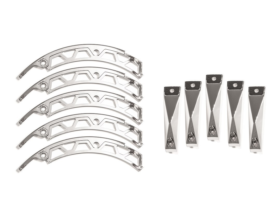 Grid Off-Road Wheel Spoke Insert, Fits GD04 Series 20 X 9 Size Rims, Chrome Plated, Plastic, Set of 5 Equips One Wheel, With Screws – 4A20090CIN