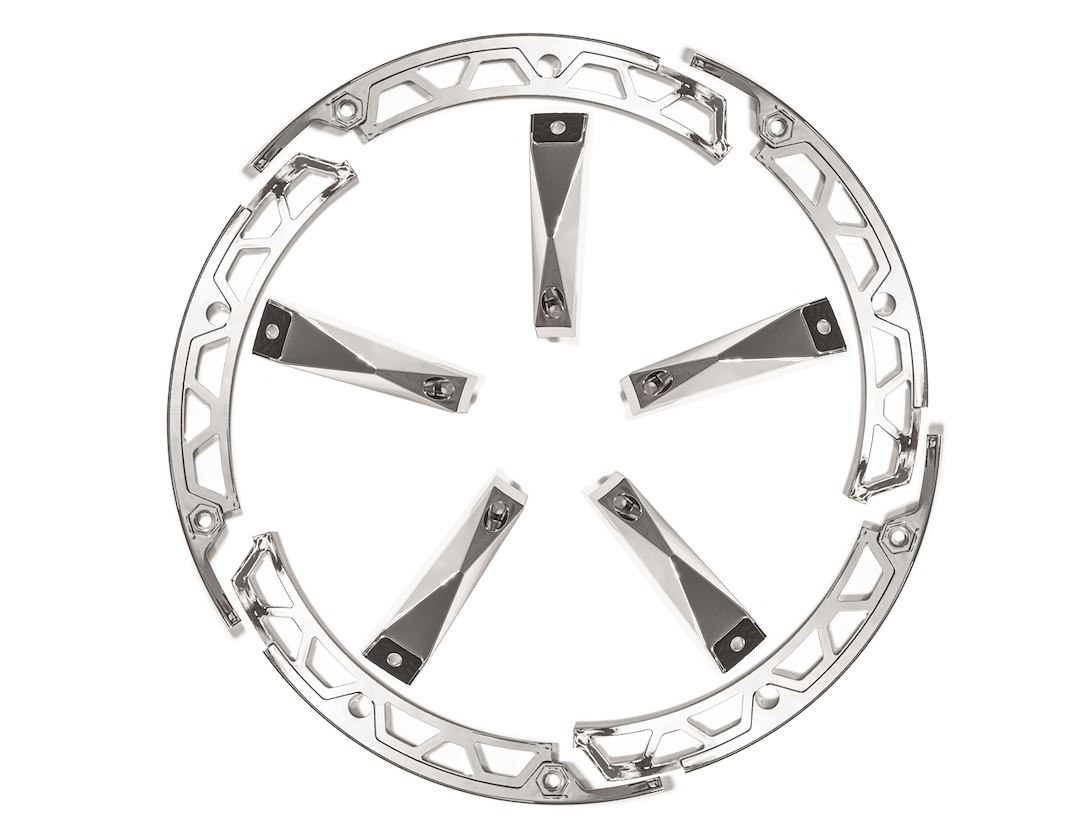 Grid Off-Road Wheel Spoke Insert, Fits GD04 Series 20 X 9 Size Rims, Chrome Plated, Plastic, Set of 5 Equips One Wheel, With Screws – 4A20090CIN