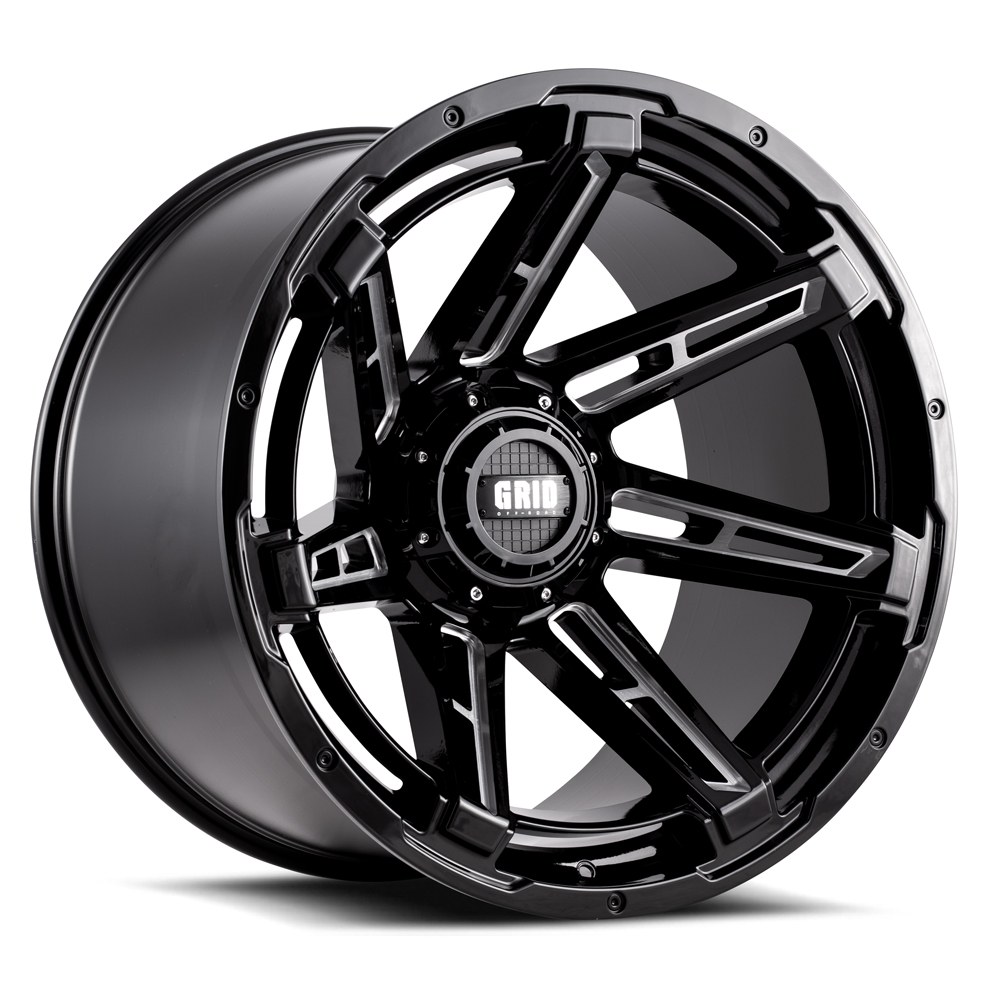 Grid Off-Road Wheel, GD12, 20 Inch Diameter X 9 Inch Width, 8 X 180 Millimeter/ 8 X 7.09 Inch Bolt Pattern – GD1220090880M124