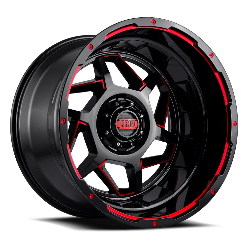 Grid Off-Road Wheel, GD14, 20 Inch Diameter X 9 Inch Width, 6 X 135 Millimeter/ 6 X 5.31 Inch Bolt Pattern, 15 Millimeter Offset – D29635E158