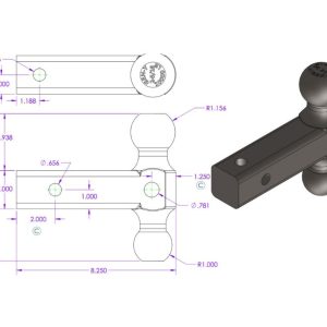 Gen-Y Hitch Trailer Hitch Ball Mount, Compatible with 2 Inch Gen-Y Receivers, 10000 Pound Capacity, With 2-5/16 Inch and 2 Inch Balls – GH-031