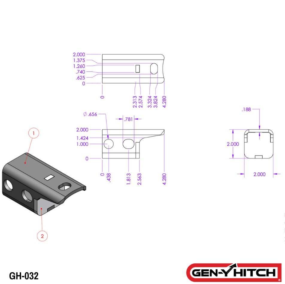 Gen-Y Hitch Pintle Hook Hardware, Replacement Pintle Lock, Fits 2 Inch Gen-Y Receivers, 10000 to 16000 Pound Capacity – GH-032
