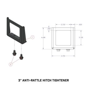 Gen-Y Hitch Trailer Hitch Receiver Tube Anti Rattle Bracket, Fits 3 Inch Receiver – GH-102269