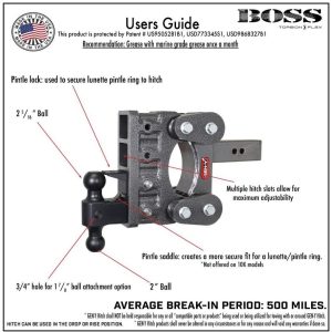 Gen-Y Hitch Trailer Hitch Ball Mount, The Boss Torsion-Flex, Fits 2-1/2 Inch Receiver, 16000 Gross Trailer Weight, Adjustable, Non-Stowable – GH-1115