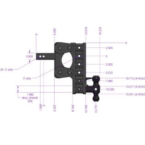 Gen-Y Hitch Trailer Hitch Ball Mount, The Boss Torsion-Flex, Fits 2-1/2 Inch Receiver, 16000 Gross Trailer Weight, Adjustable, Non-Stowable – GH-1115