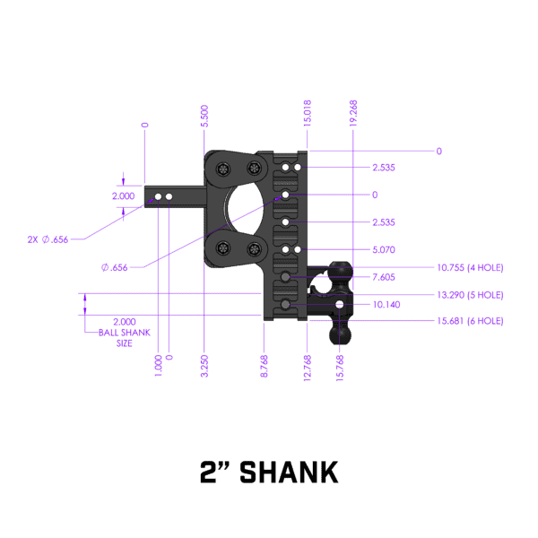 Gen-Y Hitch Trailer Hitch Ball Mount, The Boss Torsion-Flex, Fits 2-1/2 Inch Receiver, 16000 Gross Trailer Weight, Adjustable, Non-Stowable – GH-1125