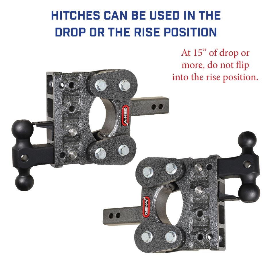 Gen-Y Hitch Trailer Hitch Ball Mount, Fits 2 Inch Receiver, 16000 Gross Trailer Weight, Adjustable, Non-Stowable – GH-1215