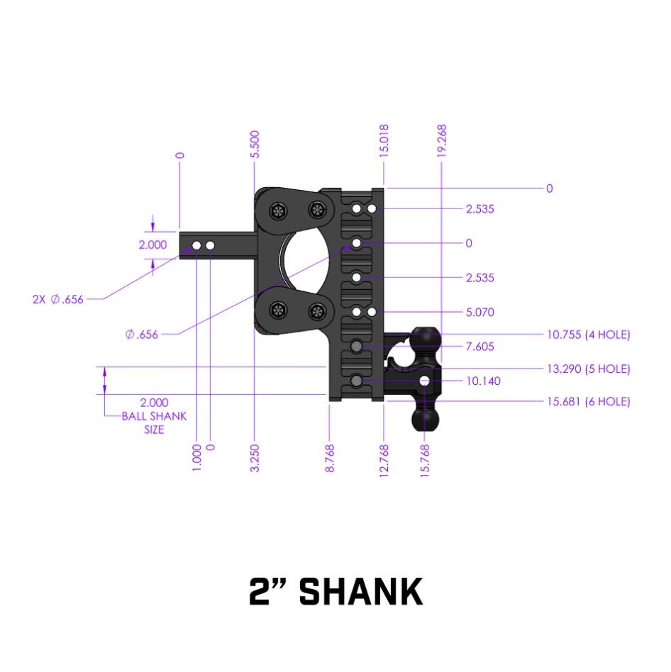 Gen-Y Hitch Trailer Hitch Ball Mount, Fits 2 Inch Receiver, 16000 Gross Trailer Weight, Adjustable, Non-Stowable – GH-1215