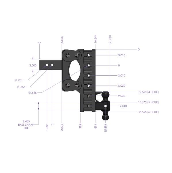 Gen-Y Hitch Trailer Hitch Ball Mount, The Boss Torsion-Flex, Fits 3 Inch Receiver, 21000 Gross Trailer Weight, Adjustable, Non-Stowable – GH-1815