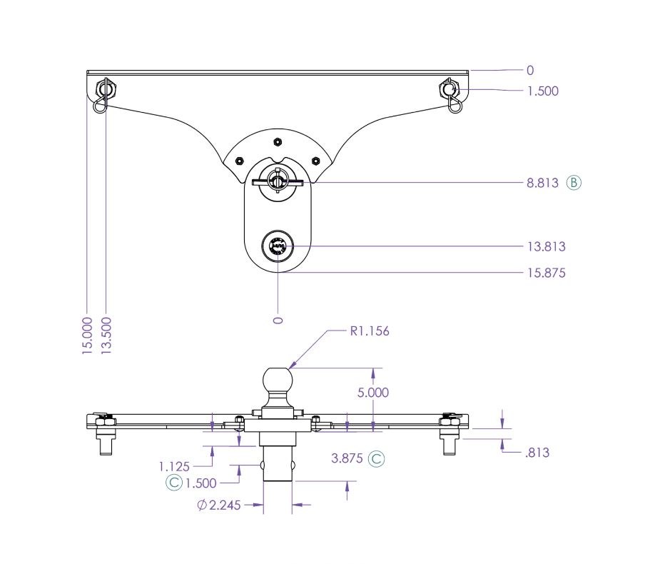 Gen-Y Hitch Gooseneck Trailer Hitch Ball, Goosepuck, Compatible with OEM Puck Systems, 2-5/16 Inch Ball, 5 Inch Offset – GH-21005